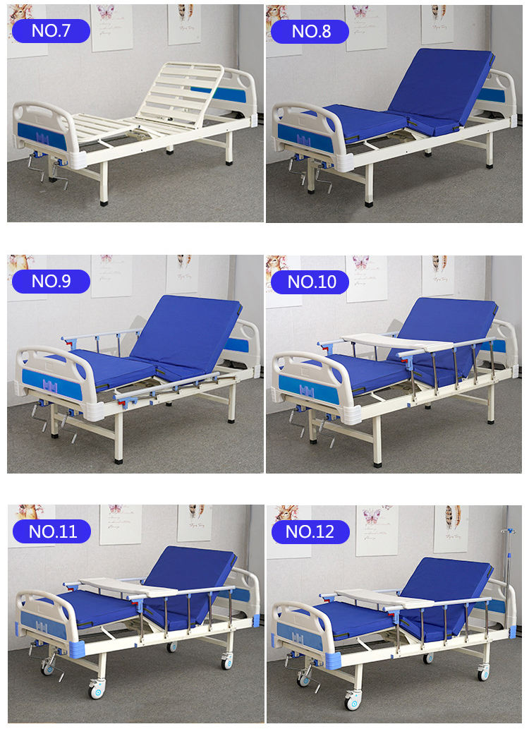 China Hospital Furniture Equipment Care de saúde Aço 2 Manual de manivela Dois Funções Casas de Hospital Preço do leito médico para idosos