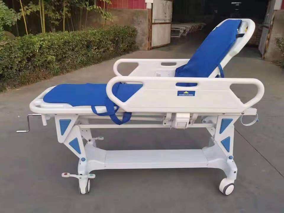 Hospital Emergência Primeiros socorros UTI UTI Luxuoso veículo liso Paciente Equipamento de transferência de compasso Ambulância Cama para quarto de pacientes