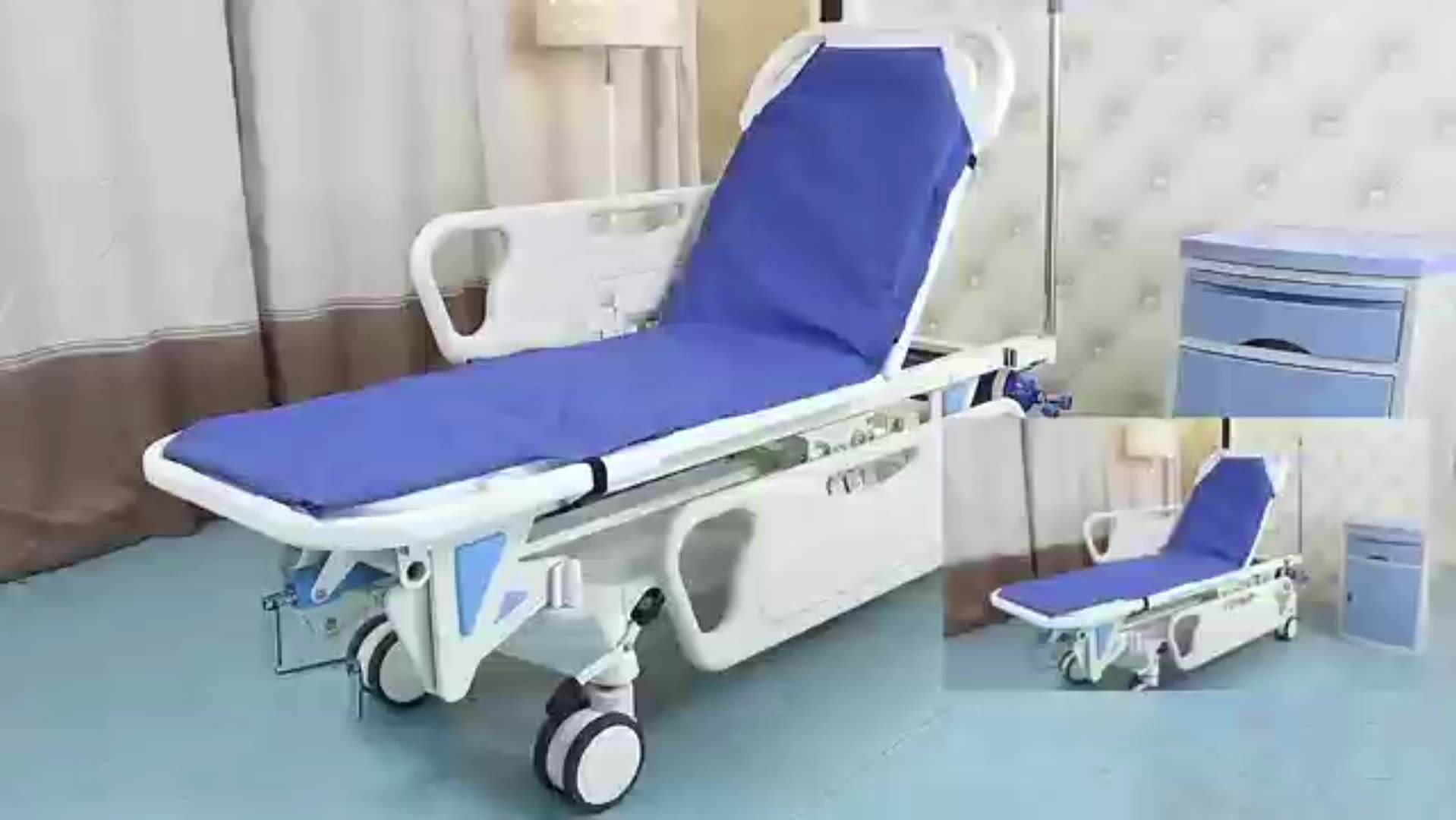 Hospital Emergência Primeiros socorros UTI UTI Luxuoso veículo liso Paciente Equipamento de transferência de compasso Ambulância Cama para quarto de pacientes