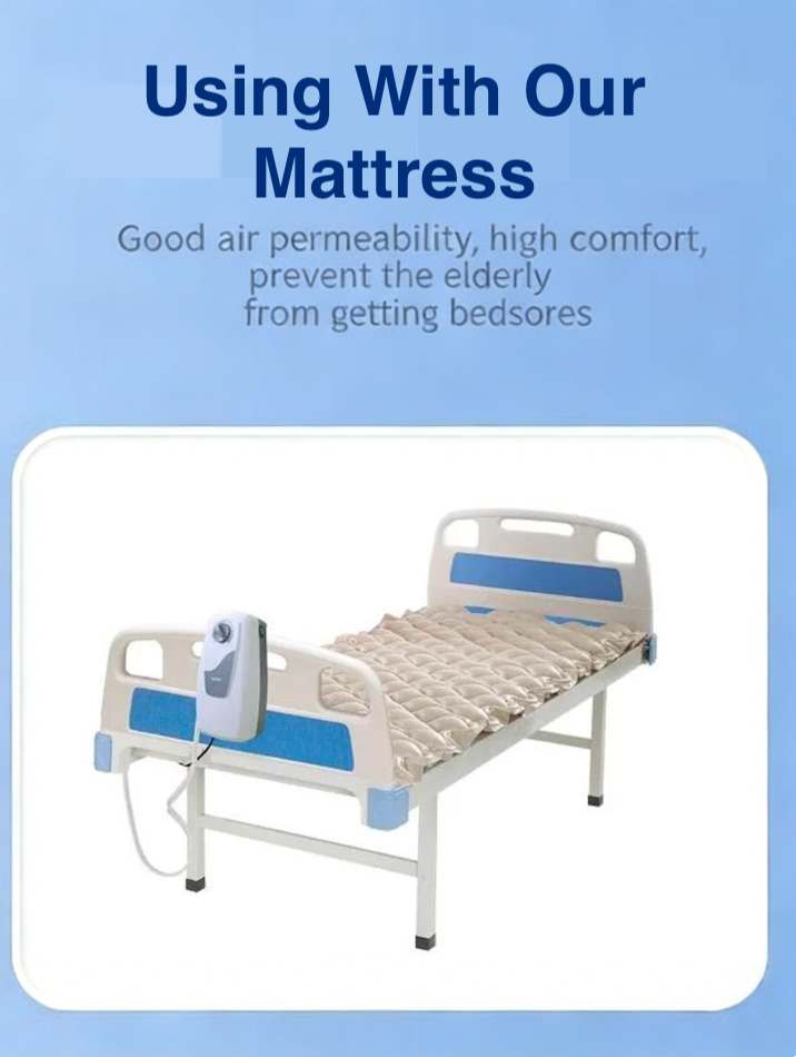 Cama de enfermagem manual ajust&aacute;vel de 2 manivelas com colch&atilde;o imperme&aacute;vel