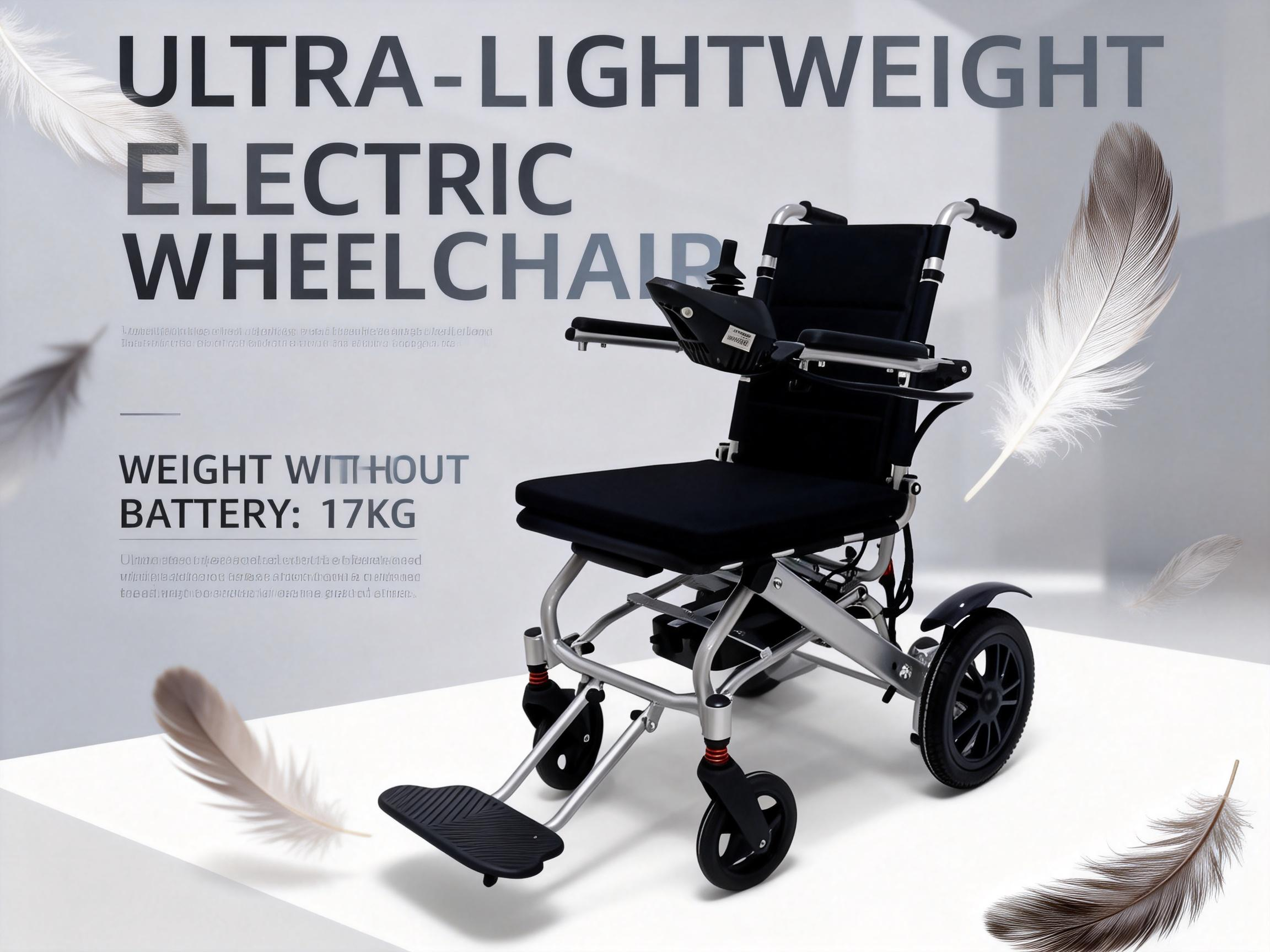 Estrutura de alum&iacute;nio para cadeira de rodas el&eacute;trica ultraleve com design conceitual de penas
