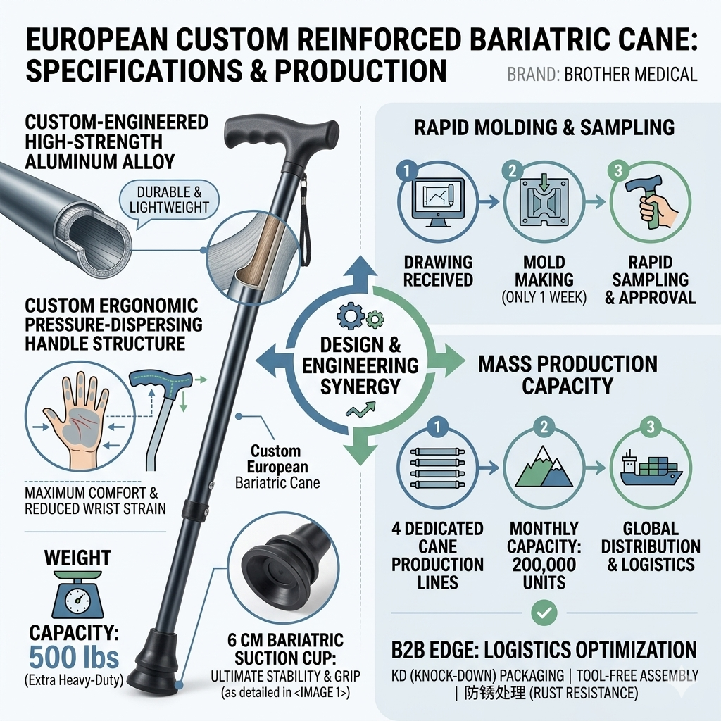 bengala bari&aacute;trica refor&ccedil;ada personalizada europeia
