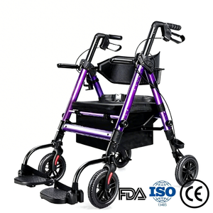 BME888 Cadeira de transporte bariátrica 2 em 1 para serviço pesado com capacidade de 450 libras e assento largo acolchoado e apoio para os pés dobrável