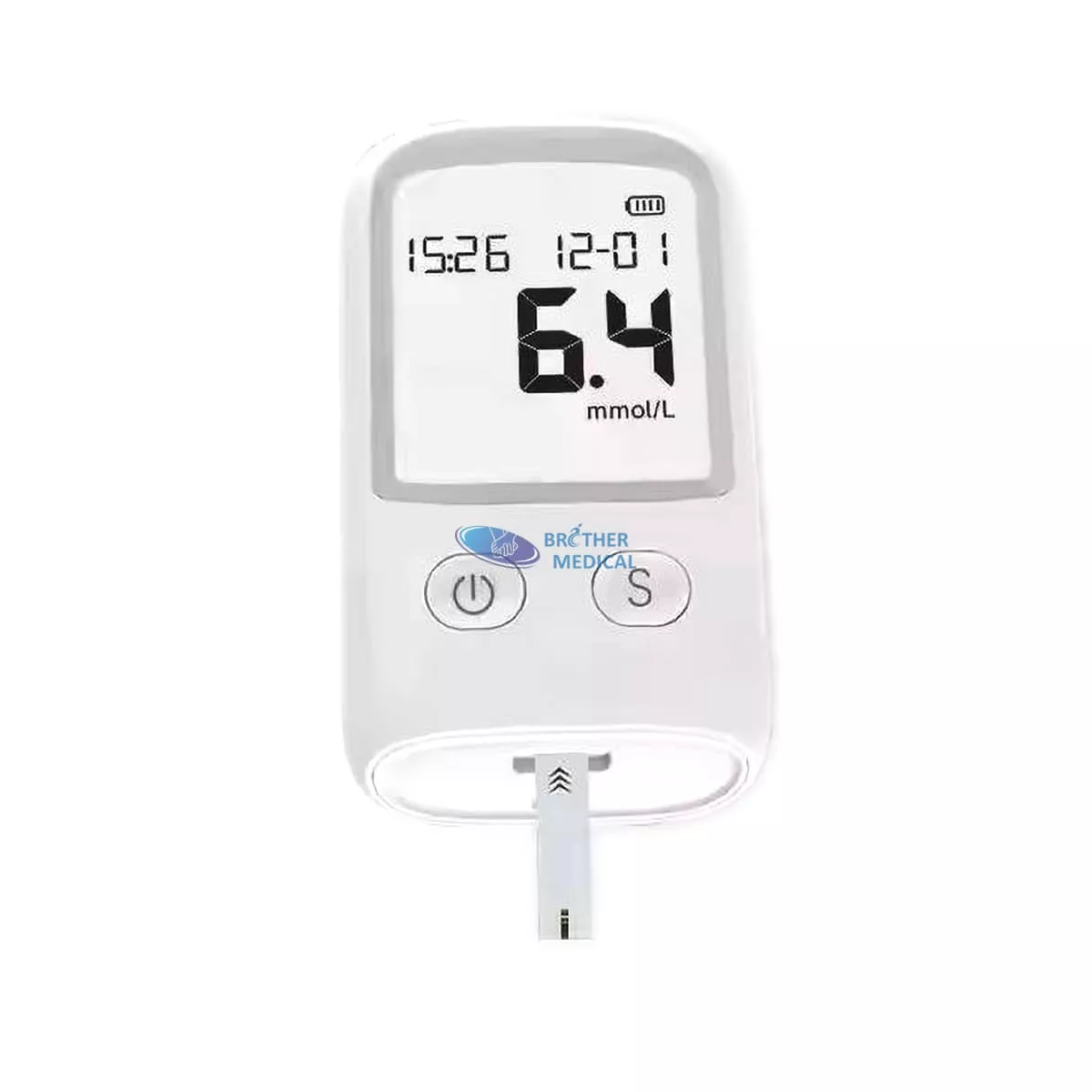 Kit de teste de diabetes digital de glicômetro médico sem codificação de medidor de glicose com tela LCD