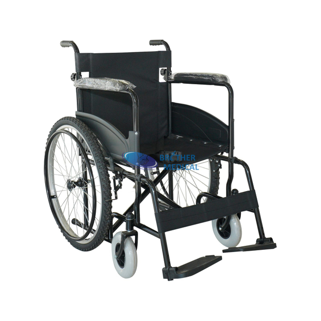Cadeira de rodas manual dobrável para pneus gordos para reabilitação