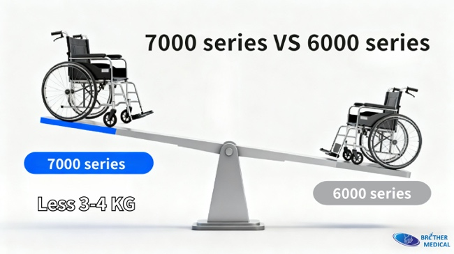 Compara&ccedil;&atilde;o de peso entre estruturas de cadeiras de rodas de alum&iacute;nio de n&iacute;vel aeroespacial 7000 e padr&atilde;o 6000.