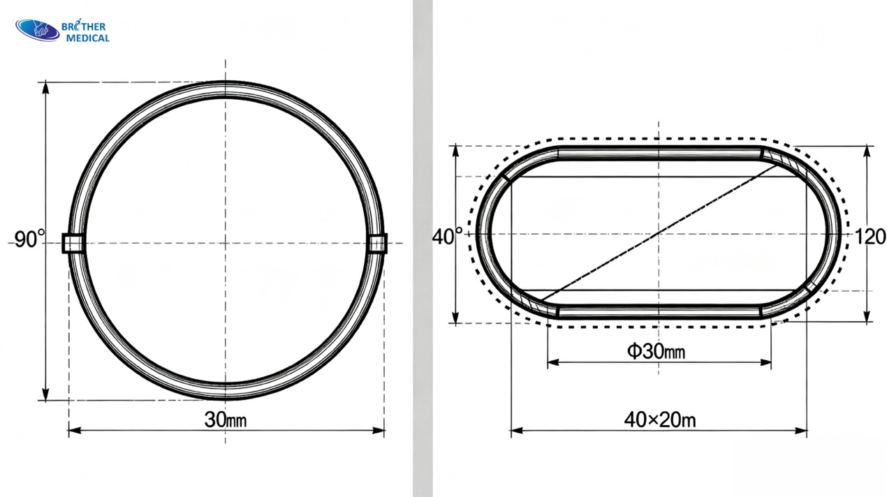 Tubo oval para cadeira de rodas Brother Medical