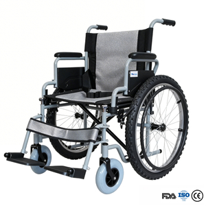 Cadeira de rodas manual todo-o-terreno com pneus gordos por atacado | Rodas traseiras personalizáveis ​​e estrutura de aço resistente
