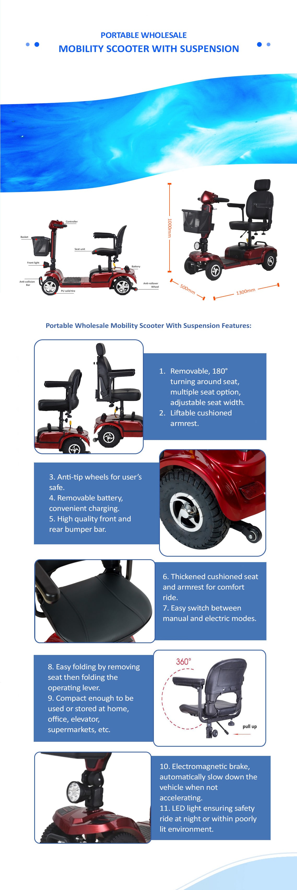 Especifica&ccedil;&atilde;o da scooter de mobilidade BME06