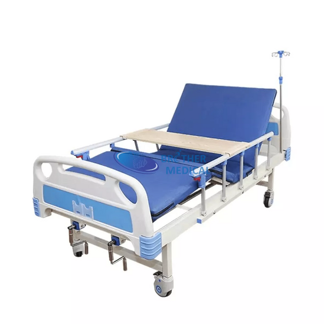 2 Caminhão de manivela Cama manual de enfermagem ajustável com colchão para atendimento ao paciente do hospital