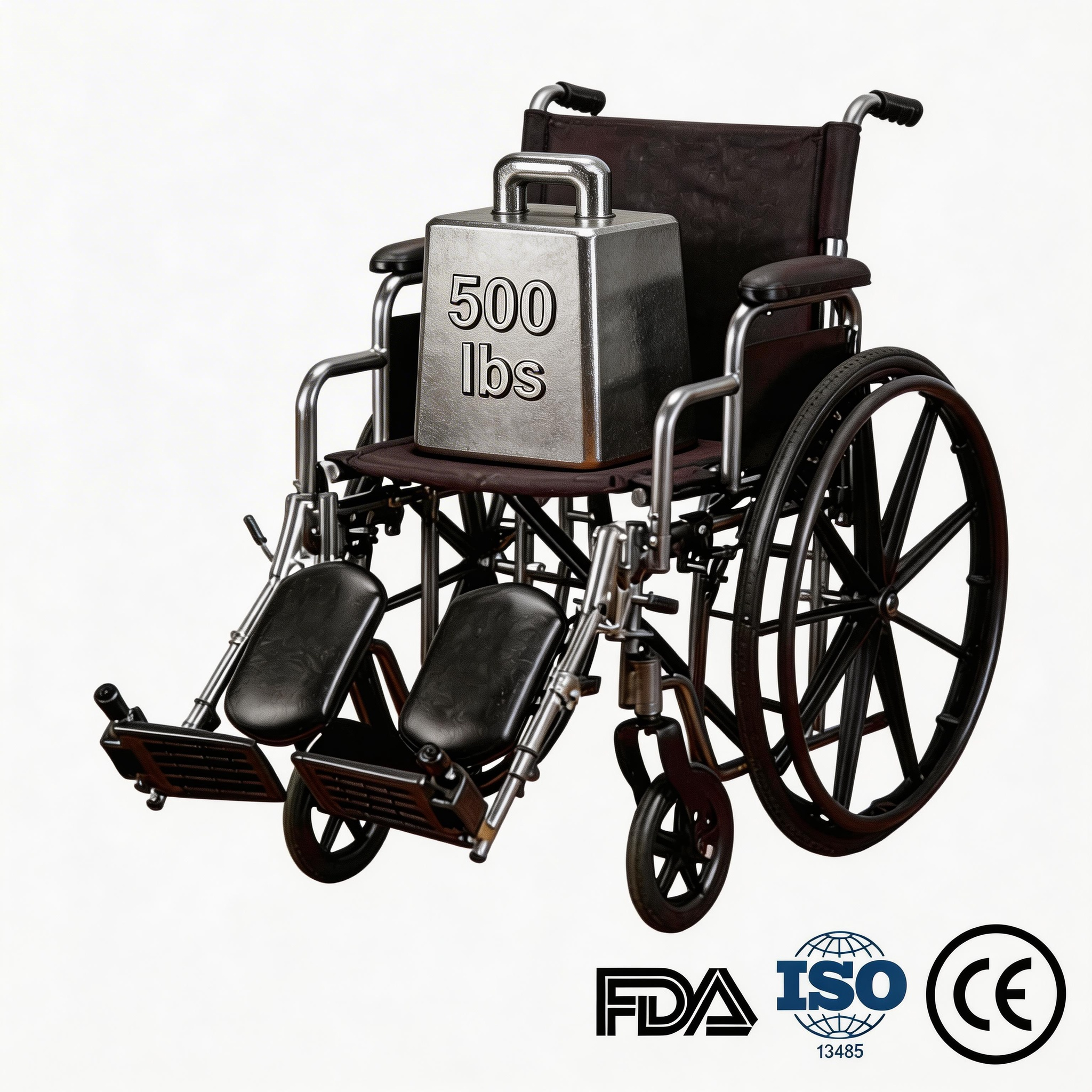 BME4618 Cadeira de rodas manual bariátrica de alta capacidade de 26 polegadas | Carga máxima de 450 libras