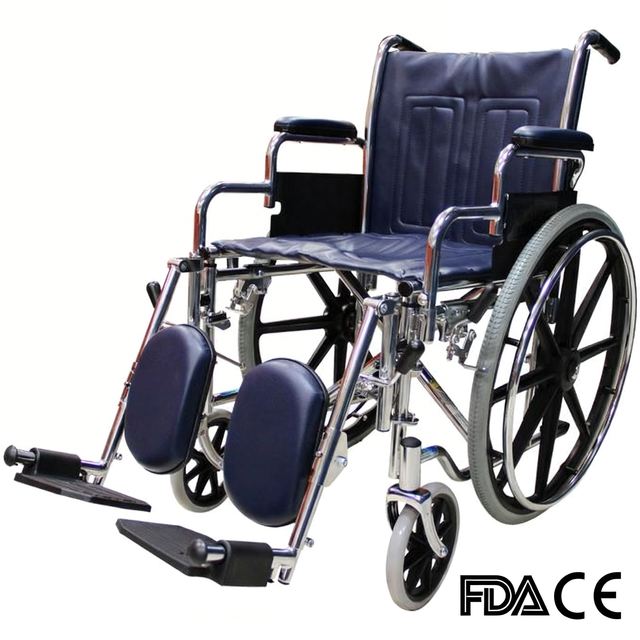 Cadeira de rodas bariátrica cromada BME4618 - mobilidade para serviços pesados ​​de 400 libras