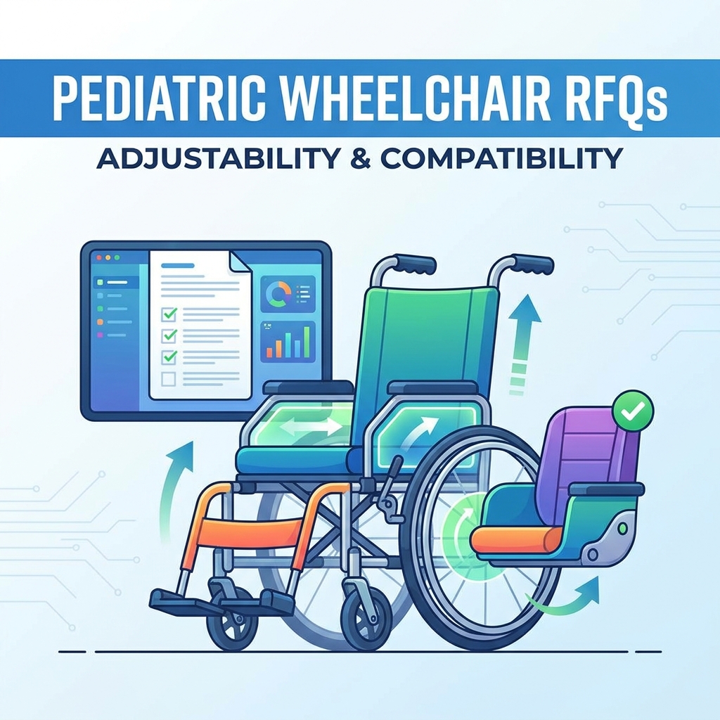 RFQs para cadeiras de rodas pediátricas: documentando ajustabilidade e compatibilidade de assentos